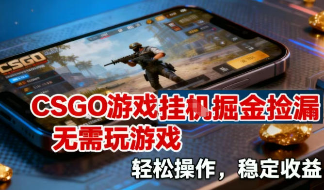CSGO游戏挂G掘金捡漏，不需要玩游戏，操作简单，收益稳定【揭秘】-默默网创