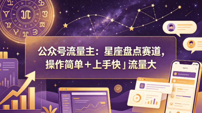 公众号流量主：星座盘点赛道，操作简单＋上手快＋流量大-默默网创
