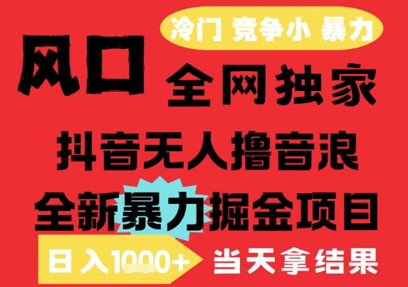25年6月高爆抖音无人直播最新撸音浪掘金项目，解放双手小白可做，无脑日入1k+，门槛低【揭秘】-默默网创