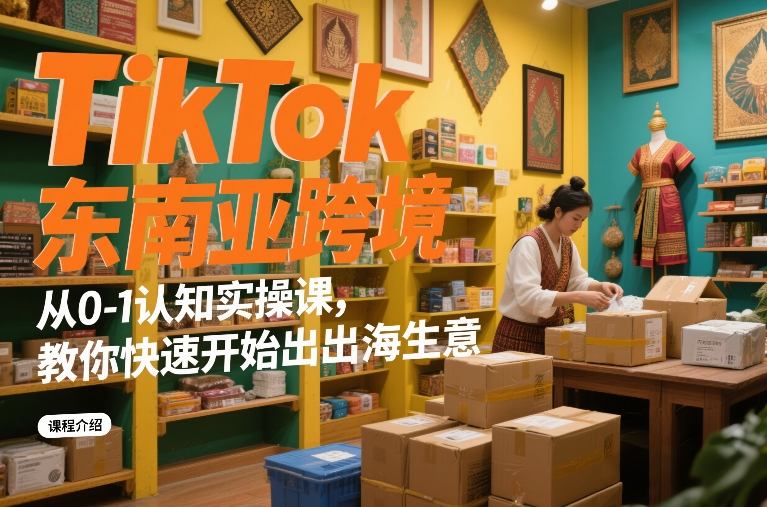 TikTok东南亚跨境从0-1认知实操课，教你快速开始出海生意-默默网创