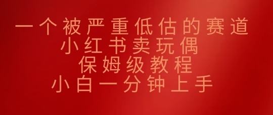 一个被严重低估的赛道，小红书卖玩偶，保姆级教程，小白一分钟上手-默默网创