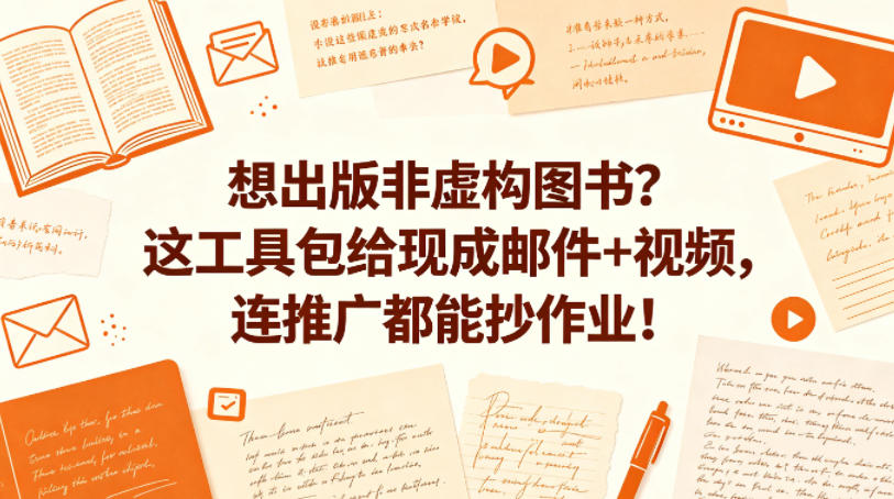 想出版非虚构图书？这工具包给现成邮件+视频，连推广都能抄作业！【原创双语字幕】-默默网创