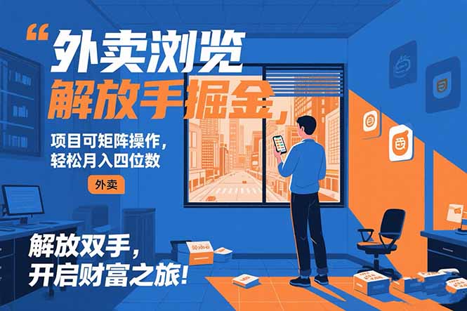 （15440期）外卖浏览掘金项目 可矩阵操作 轻松日入500+-默默网创