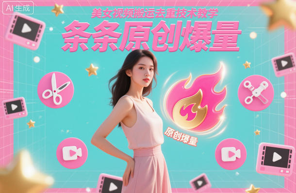 美女视频搬运去重技术教学，条条原创爆量-默默网创