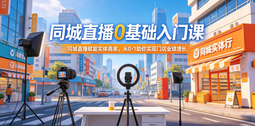 同城直播0基础入门课，同城直播赋能实体商家，从0-1助你实现门店业绩增长-默默网创