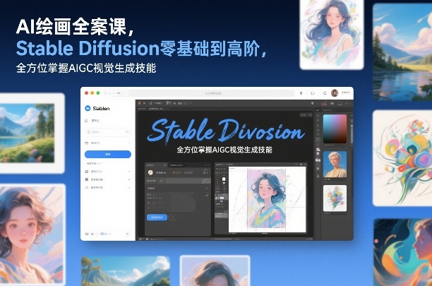 AI绘画全案课，Stable Diffusion零基础到高阶，全方位掌握AIGC视觉生成技能-默默网创