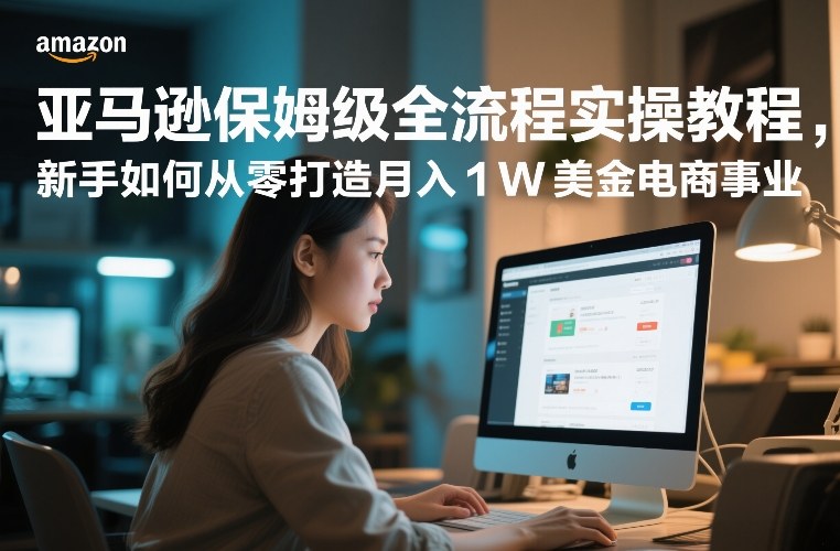 亚马逊保姆级全流程实操教程，新手如何从零打造月入1W美金电商事业-默默网创
