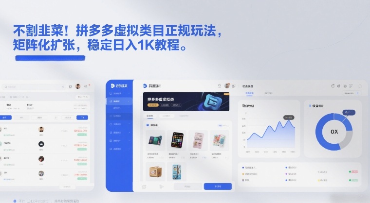 不割韭菜！拼多多虚拟类目正规玩法，矩阵化扩张，稳定日入1K教程【揭秘】-默默网创
