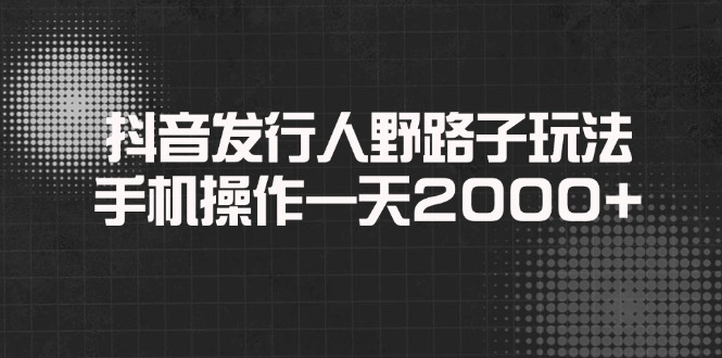 (14068期)抖音发行人野路子玩法,手机操作一天2000+-默默网创
