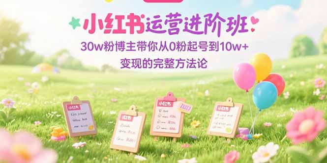 （15318期）小红书运营进阶班：30w粉博主带你从0粉起号到10w+变现的完整方法论-默默网创