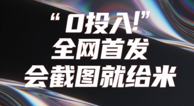 0投入，全网首发，会截图就给米，用户亲测有效，赶紧撸-默默网创