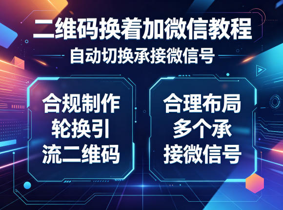 二维码换着加微信教程，自动切换承接微信号，合规制作轮换引流二维码，合理布局多个承接微信号-默默网创