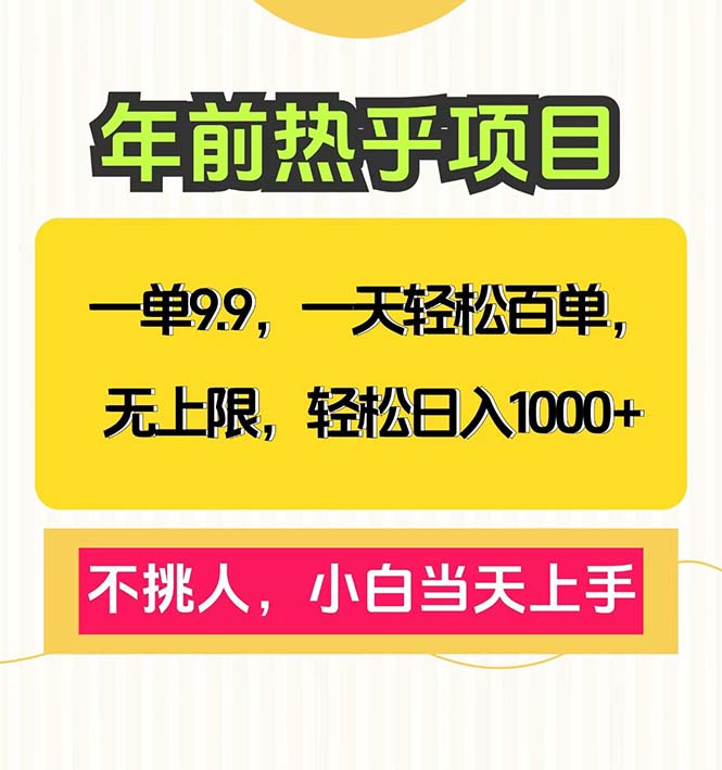 （13795期）一单9.9，一天百单无上限，不挑人，小白当天上手，轻松日入1000+-默默网创