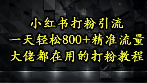 小红书打粉引流，一天轻松500+精准流量，大佬都在用的打粉教程-默默网创