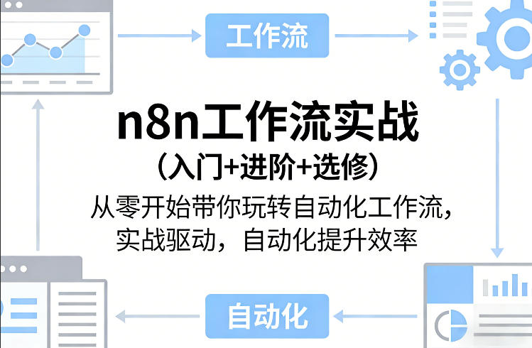n8n工作流实战（入门+进阶+选修）从零开始带你玩转自动化工作流，实战驱动，自动化提升效率-默默网创