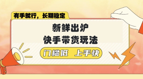 新鲜出炉的快手带货玩法，无需繁琐操作，轻松月收入1w【揭秘】-默默网创