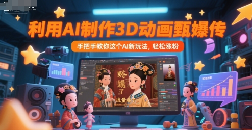 利用AI制作3D动画甄嬛传，流量爆了，手把手教你这个AI新玩法，轻松涨粉-默默网创