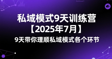 私域模式9天训练营【2025年7月】​9天带你理顺私域模式各个环节-默默网创