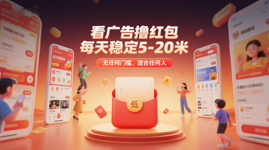 看广告撸红包，每天稳定5-20米，无任何门槛，适合任何人-默默网创
