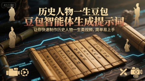 历史人物一生豆包智能体生成提示词，让你快速制作历史人物一生类视频，简单易上手-默默网创