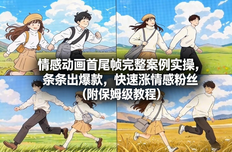 情感动画首尾帧完整案例实操，条条出爆款，快速涨情感粉丝（附保姆级教程）-默默网创