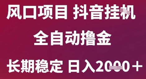 风口项目，六月最新玩法抖音无人挂G，全自动撸金，长期稳定 日入2k+【揭秘】-默默网创