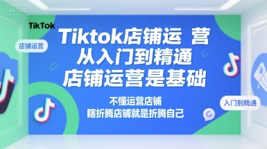 Tiktok店铺运营从入门到精通，店铺运营是基础，不懂运营店铺，瞎折腾店铺就是折腾自己-默默网创