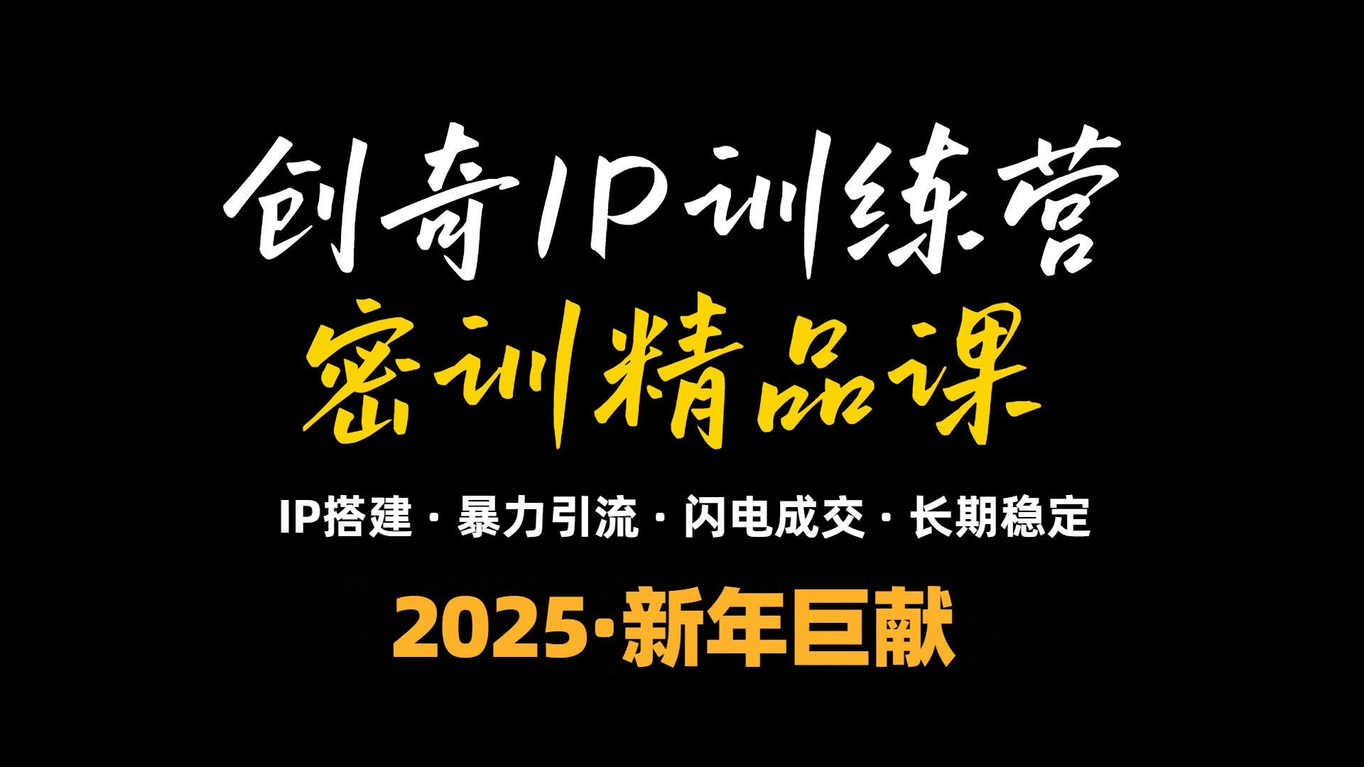 （13898期）2025年“知识付费IP训练营”小白避坑年赚百万，暴力引流，闪电成交-默默网创