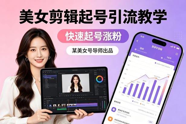 某美女号导师出品：美女剪辑起号引流教学，快速起号涨粉-默默网创