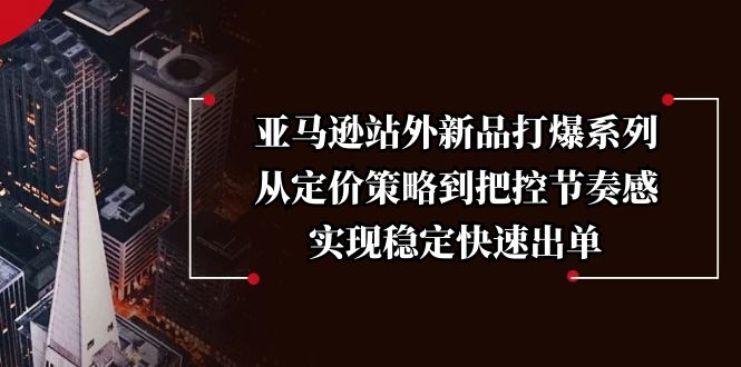 （13970期）亚马逊站外新品打爆系列，从定价策略到把控节奏感，实现稳定快速出单-默默网创