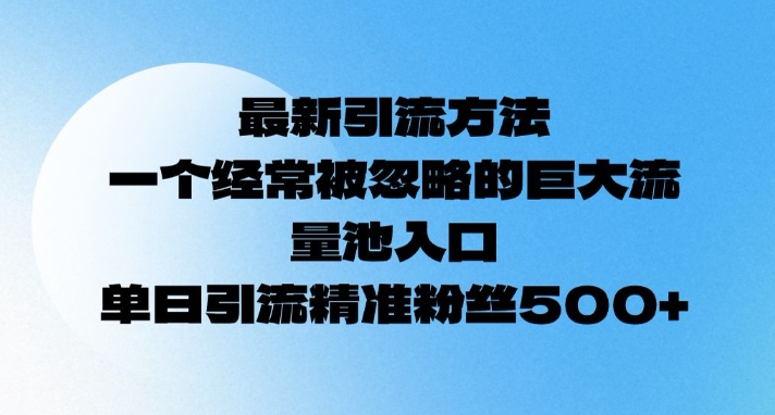 最新引流方法，一个经常被忽略的巨大流量池入口，单日精准引流粉丝500-默默网创