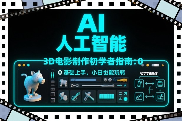 AI人工智能3D电影制作初学者指南：0基础上手，小白也能玩转-默默网创