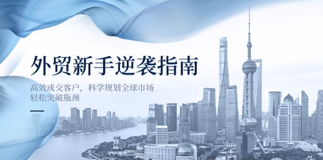 （14201期）外贸新手逆袭指南：高效成交客户，科学规划全球市场，轻松突破瓶颈-默默网创