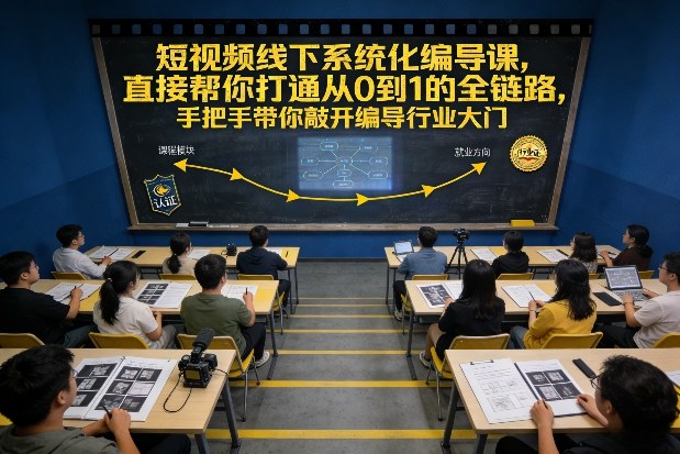 短视频线下系统化编导课，直接帮你打通从0到1的全链路，手把手带你敲开编导行业大门-默默网创