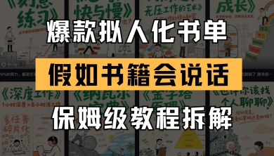 最新爆款拟人化书单玩法，假如书籍会说话，保姆级教程-默默网创