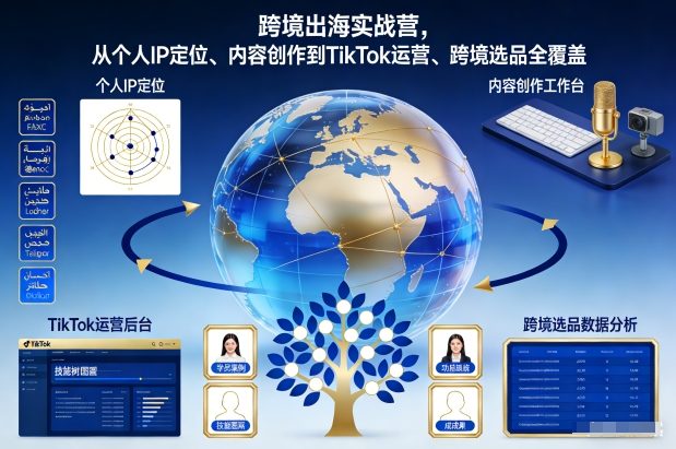 跨境出海实战营，从个人IP定位、内容创作到TikTok运营、跨境选品全覆盖-默默网创