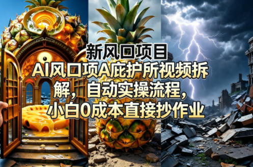 新风口项目AI庇护所视频拆解，自动实操流程，小白0成本直接抄作业-默默网创