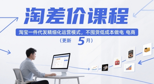 淘差价课程，淘宝一件代发精细化运营模式，不囤货低成本做电商（更新5月）-默默网创