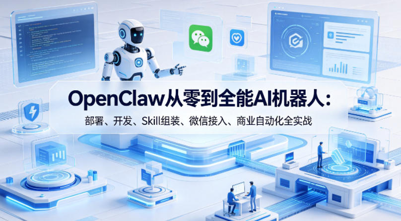 OpenClaw从零到全能AI机器人：部署、开发、Skill组装、微信接入、商业自动化全实战-默默网创