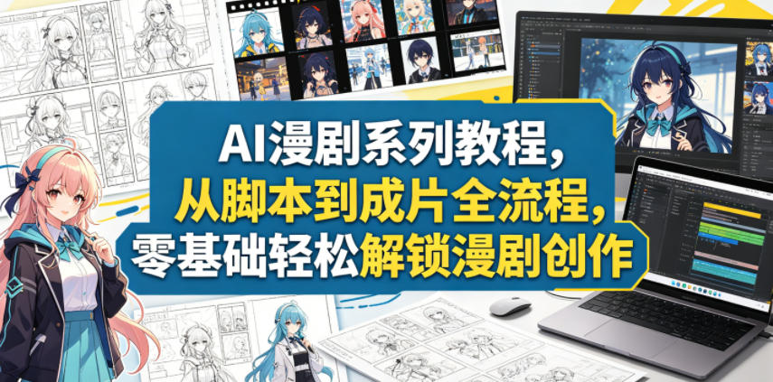 AI漫剧系列教程，从脚本到成片全流程，零基础轻松解锁漫剧创作-默默网创