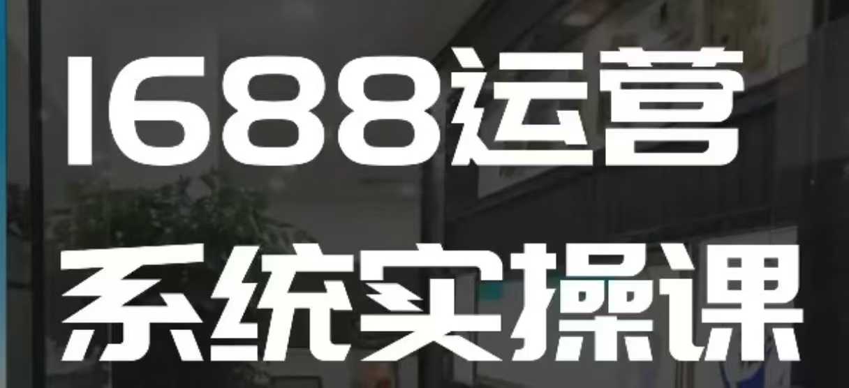 1688高阶运营系统实操课，快速掌握1688店铺运营的核心玩法-默默网创