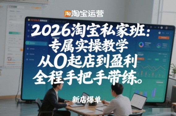2026淘宝私家班：专属实操教学，从0起店到盈利，全程手把手带练（更新26年2月）-默默网创