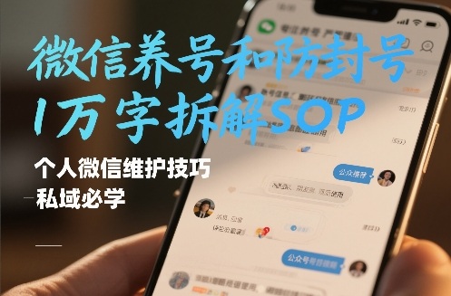 微信养号和防封号1万字拆解SOP，个人微信维护技巧，私域必学【文档】-默默网创