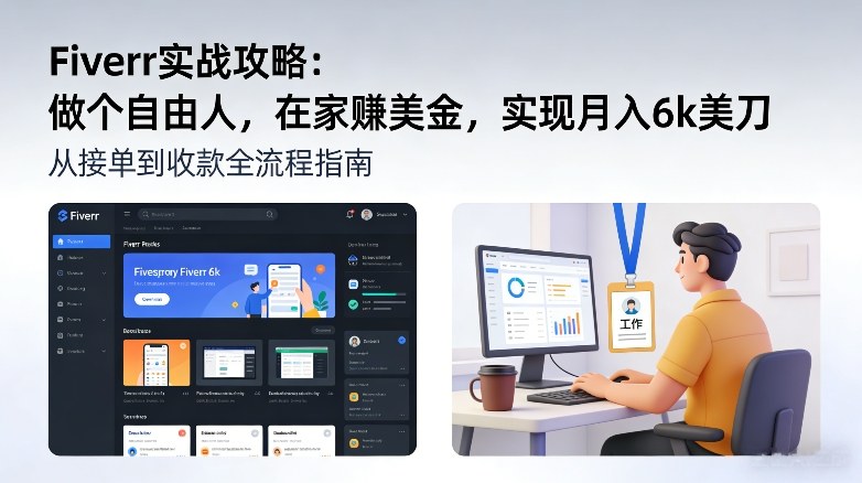 Fiverr实战攻略，做个自由人，在家賺美金，实现月入6k美刀-默默网创