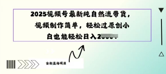 2025视频号最新纯自然流带货， 视频制作简单，轻松过原创小 白也能轻松操作-默默网创