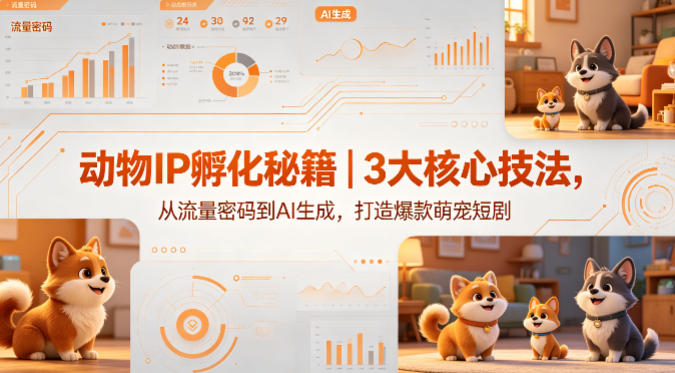 动物IP孵化秘籍｜3大核心技法，从流量密码到AI生成，打造爆款萌宠短剧-默默网创