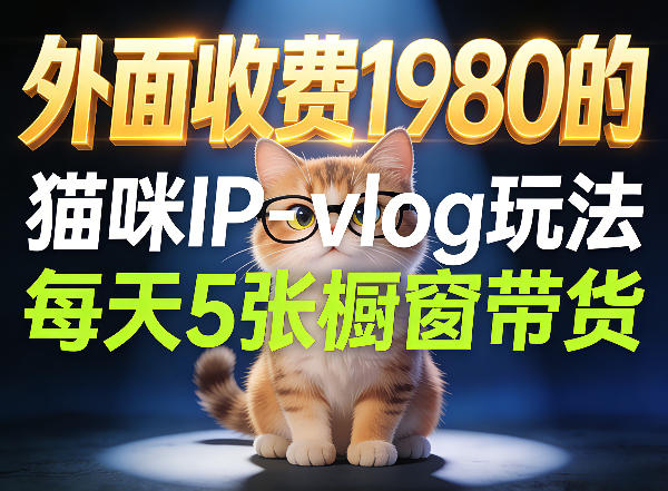 宠物赛道猫咪IP-vlog玩法，26条视频涨粉29W，每天5张橱窗带货拆解-默默网创