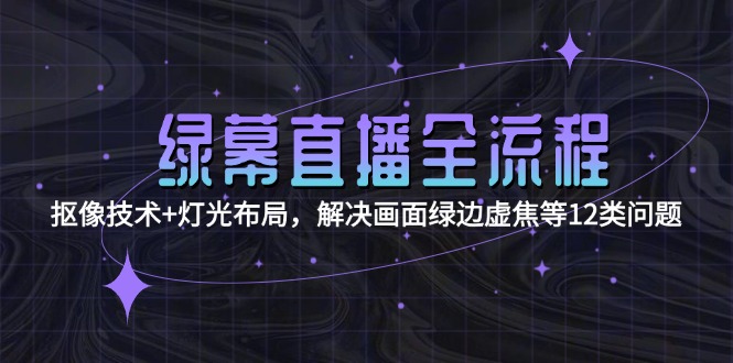 （15044期）绿幕直播全流程：抠像技术+灯光布局，解决画面绿边虚焦等12类问题-默默网创