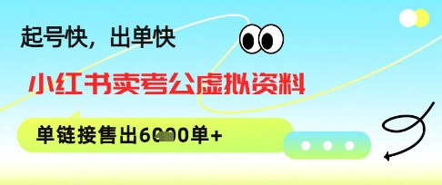 小红书卖考公虚拟资料，1单3.9-19.9，单链接销量上千单-默默网创