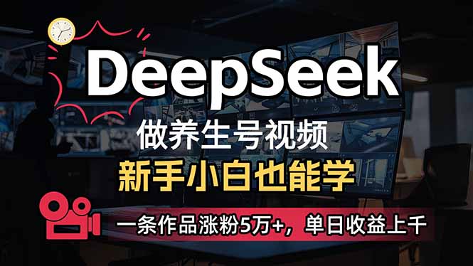 （14270期）小白用DeepSeek做养生号，一条作品涨粉5万+，单日收益上千-默默网创